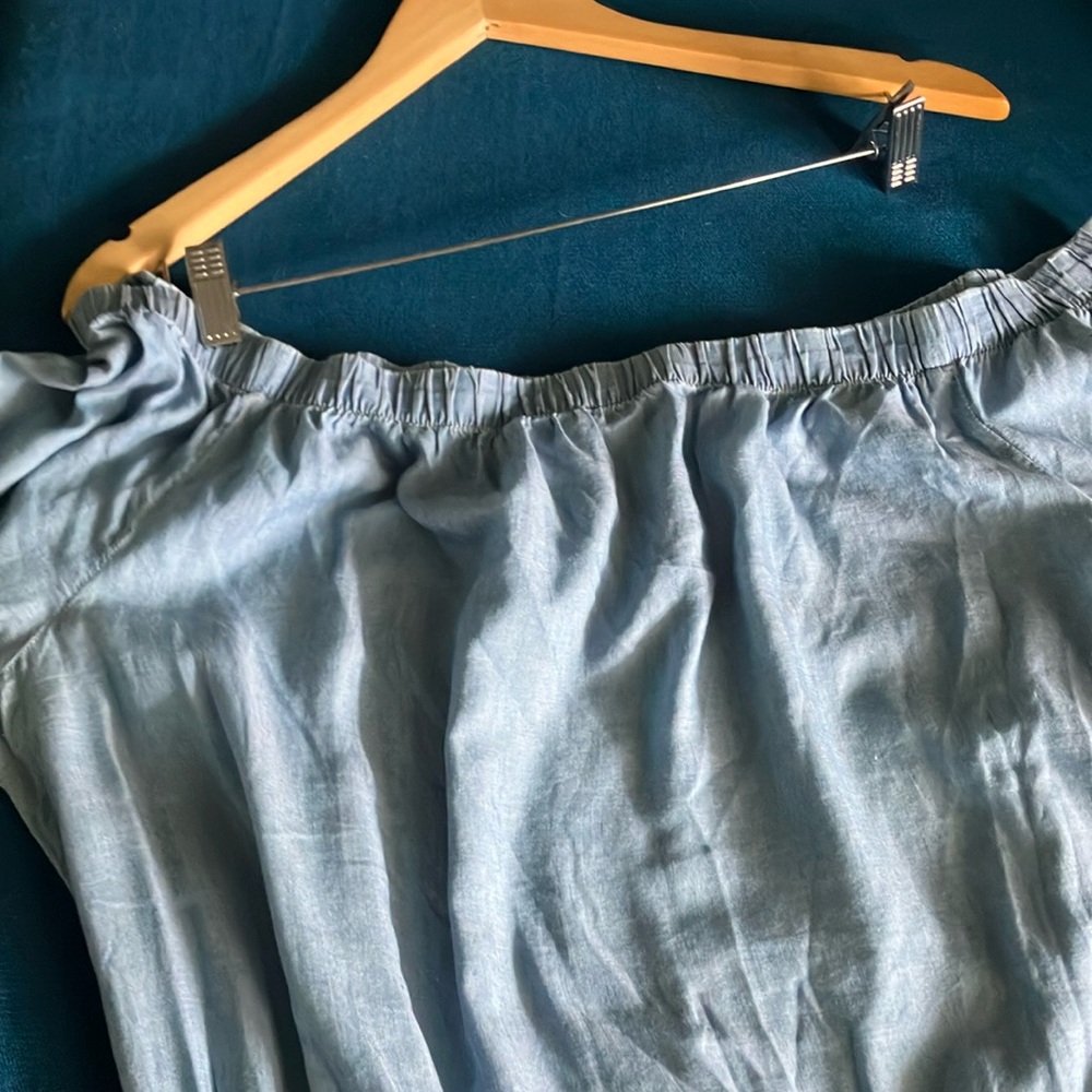Calvin Klein off shoulder light weight denim dress